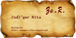 Zséger Rita névjegykártya